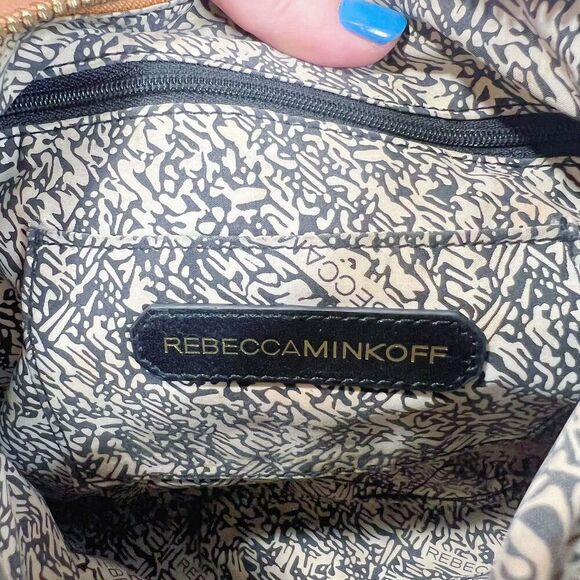 Rebecca Minkoff Mini 5 Zip Convertible Crossbody Bag Tan Leather Purse - Picture 7 of 10